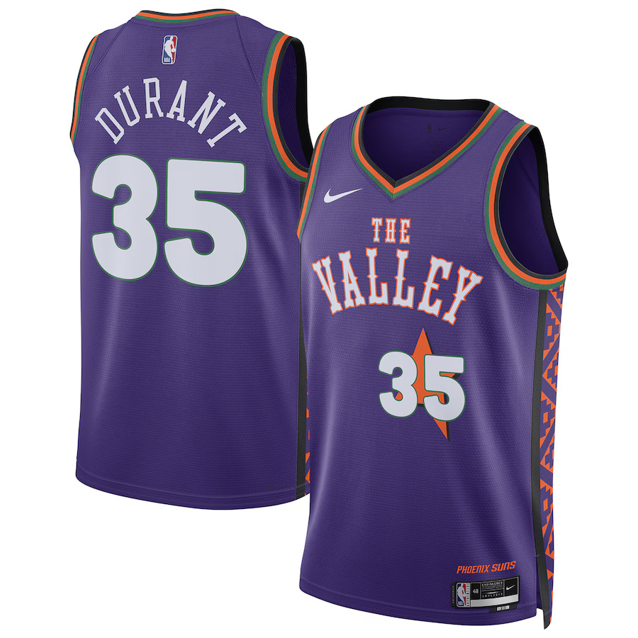 Men Phoenix Suns #35 Kevin Durant Nike Purple City Edition 2024-25 Swingman Player NBA Jersey